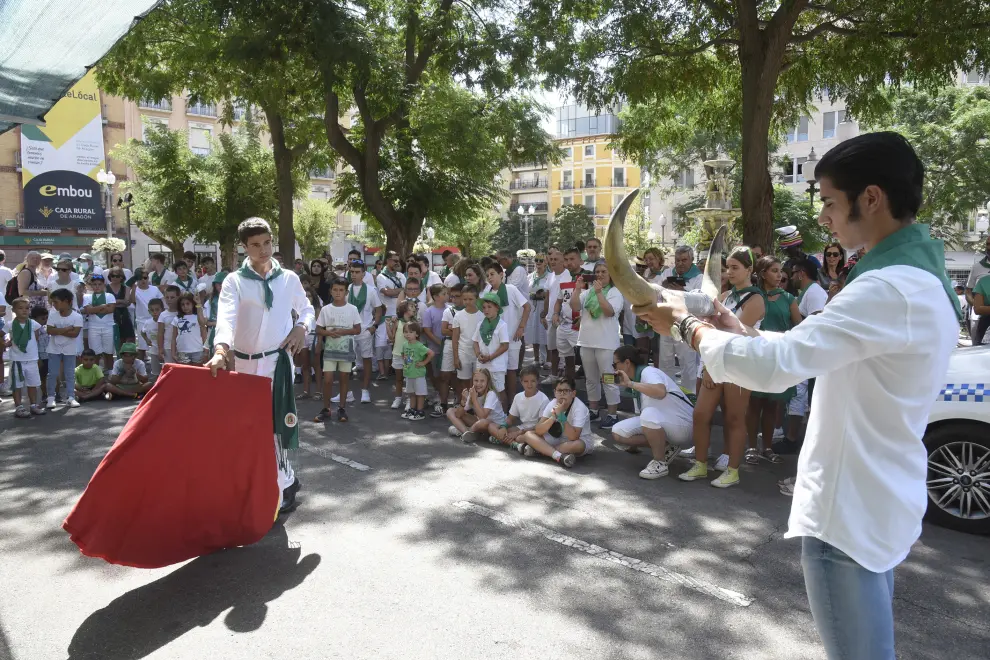 Fiestas de San Lorenzo. Capea infantil en la plaza Navarra / 11-8-22 / Foto Javier Navarro[[[FOTOGRAFOS]]]