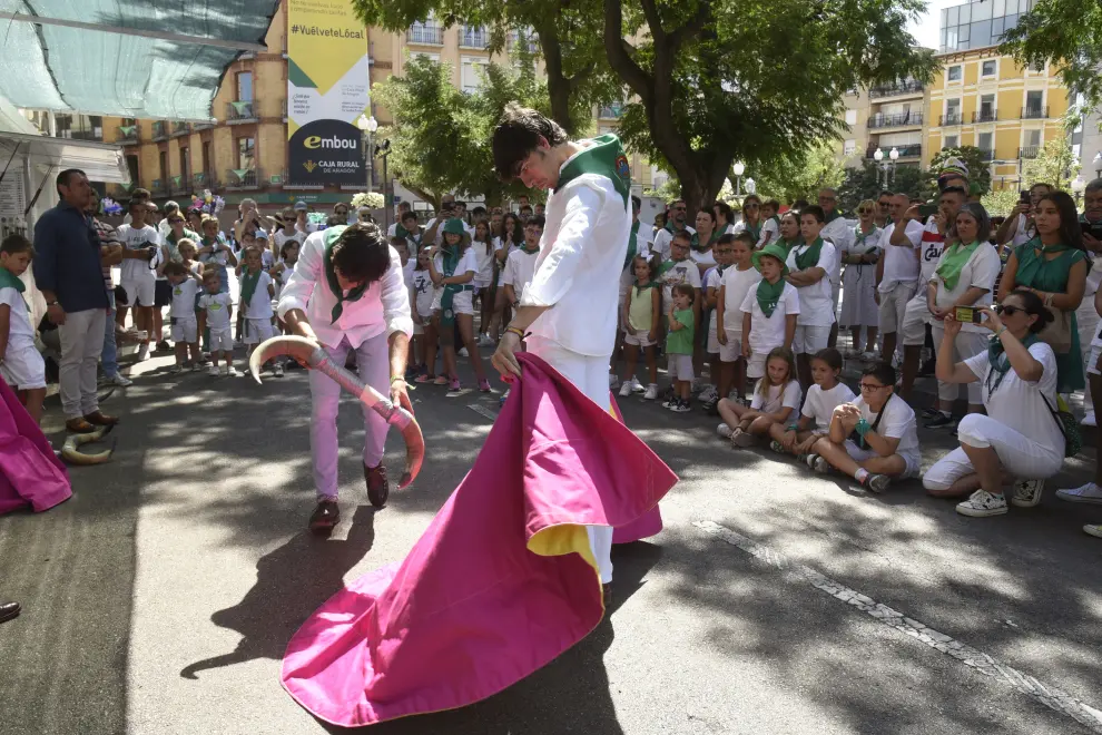 Fiestas de San Lorenzo. Capea infantil en la plaza Navarra / 11-8-22 / Foto Javier Navarro[[[FOTOGRAFOS]]]