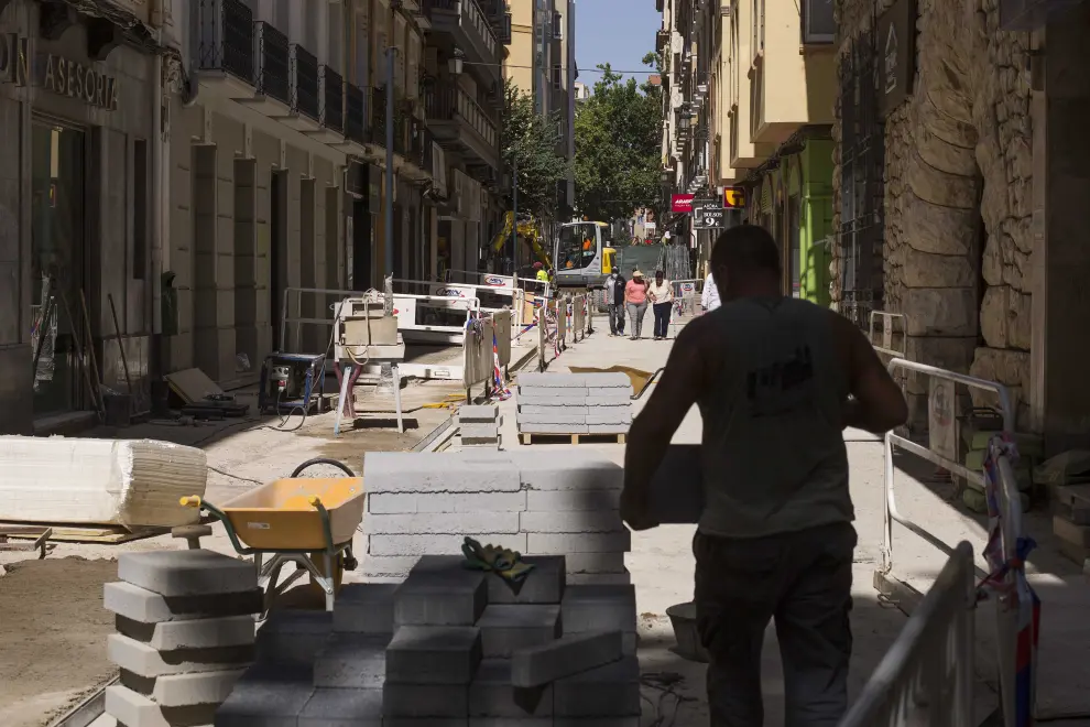 Así avanzan las obras en la calle San Miguel de Zaragoza
