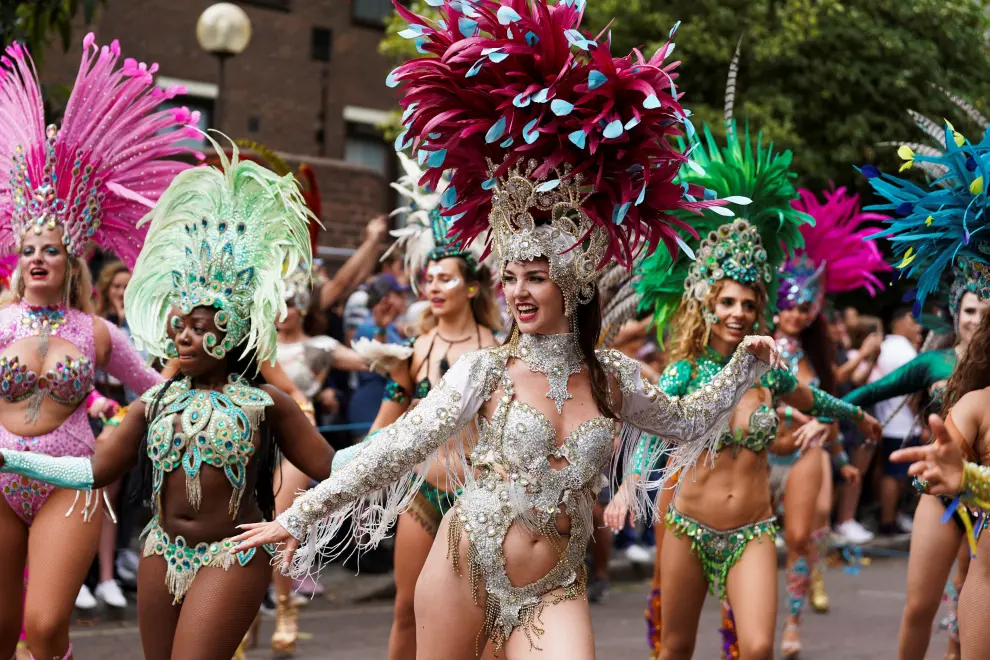 People take part in the Notting Hill Carnival in London, Britain, August 29, 2022. REUTERS/Maja Smiejkowska BRITAIN-CARNIVAL/