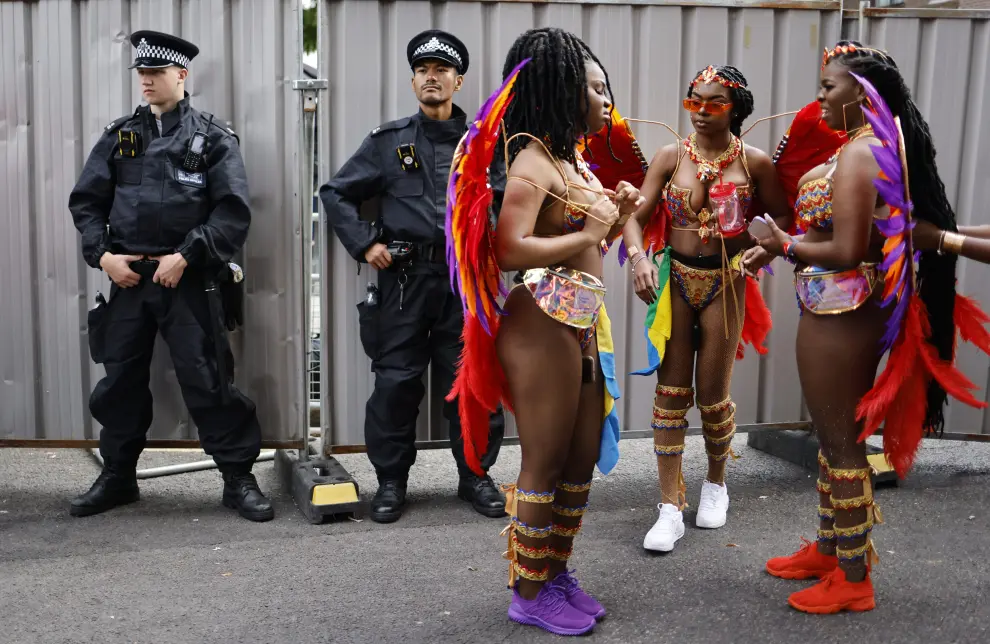 A reveller takes part in the Notting Hill Carnival in London, Britain, August 29, 2022. REUTERS/Maja Smiejkowska BRITAIN-CARNIVAL/