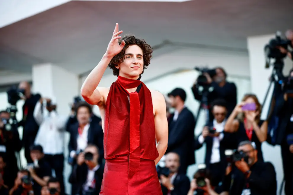 The 79th Venice Film Festival - Premiere screening of the film "Bones and All" in competition - Red Carpet Arrivals - Venice, Italy, September 2, 2022. Cast member Timothee Chalamet attends. REUTERS/Yara Nardi FILMFESTIVAL-VENICE/BONES AND ALL