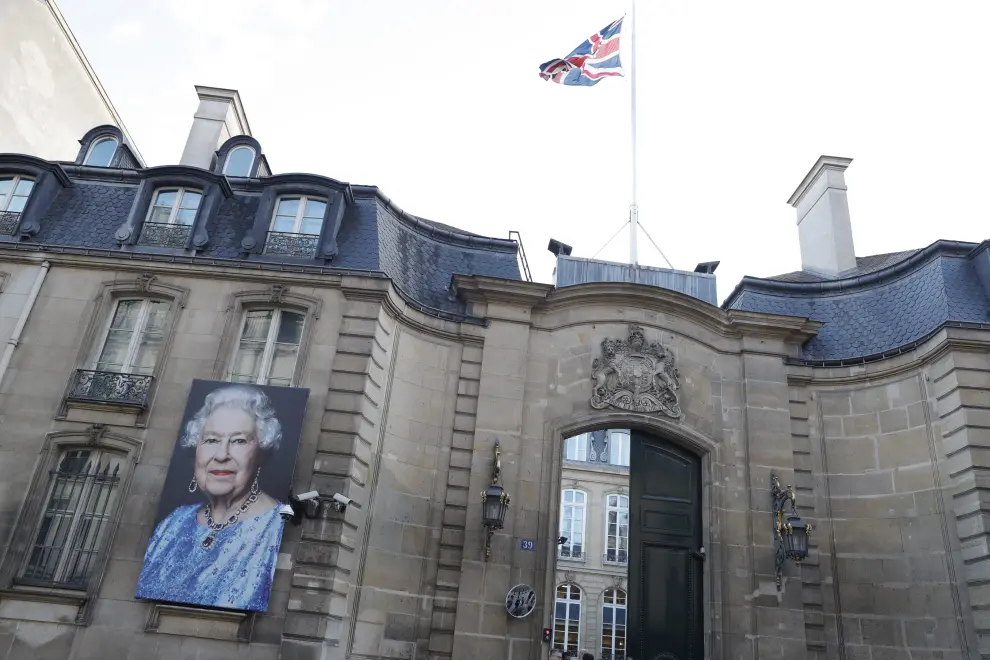 La embajada británica en París, este jueves.