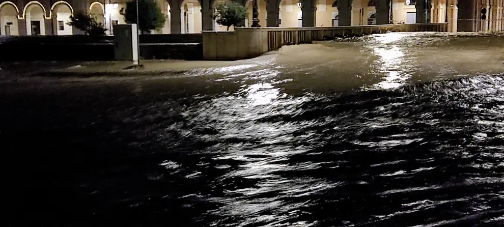 A view shows a flooded street in, Senigallia