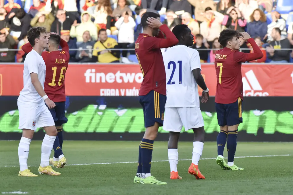 Partido de fútbol de selecciones sub-21, España-Noruega en El Alcoraz en Huesca