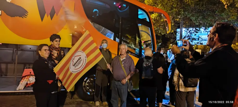 Jubilados aragoneses, en la manifestación en Madrid.