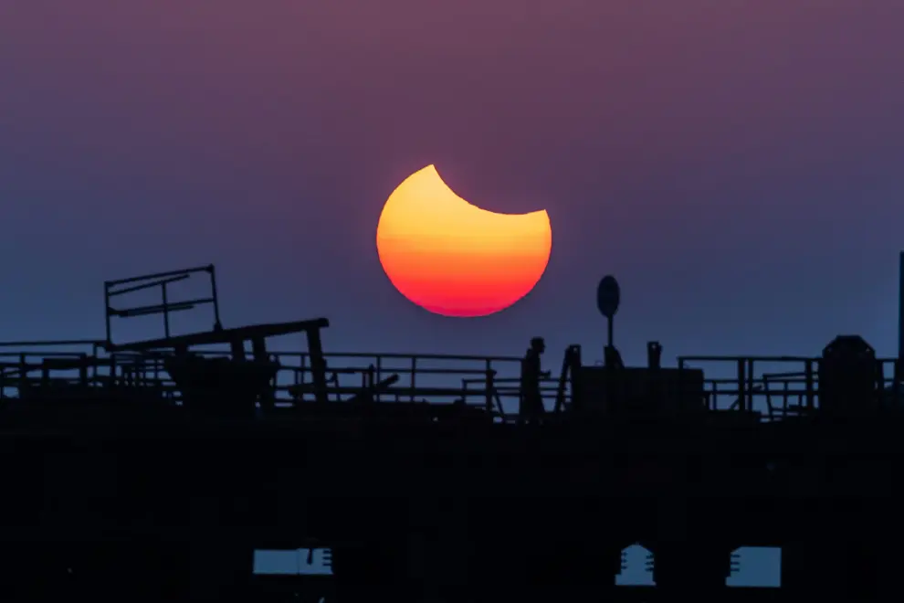 Eclipse solar en Mumbai, India.