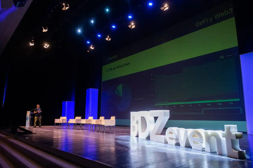 Congreso sobre blockchain en el Palacio de Congresos de la Expo de Zaragoza.