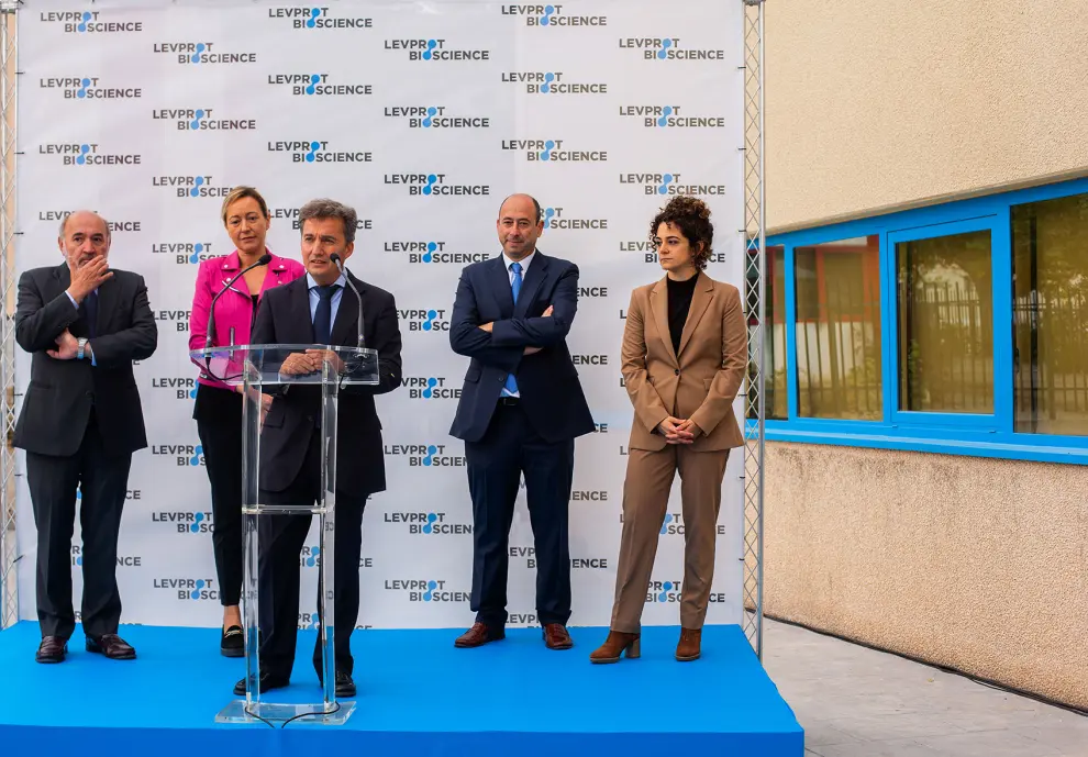 Inauguración de de las nuevas instalaciones de la empresa aragonesa Levprot Bioscience en Calatayud
