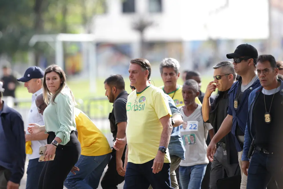 Jair Bolsonaro llega a votar en la segunda vuelta de las elecciones presidenciales