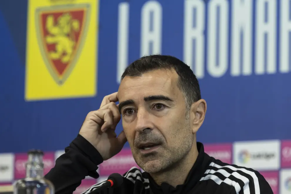 Entrenamiento del Real Zaragoza en La Romareda para preparar el partido contra el Andorra; Juan Carlos Carcedo