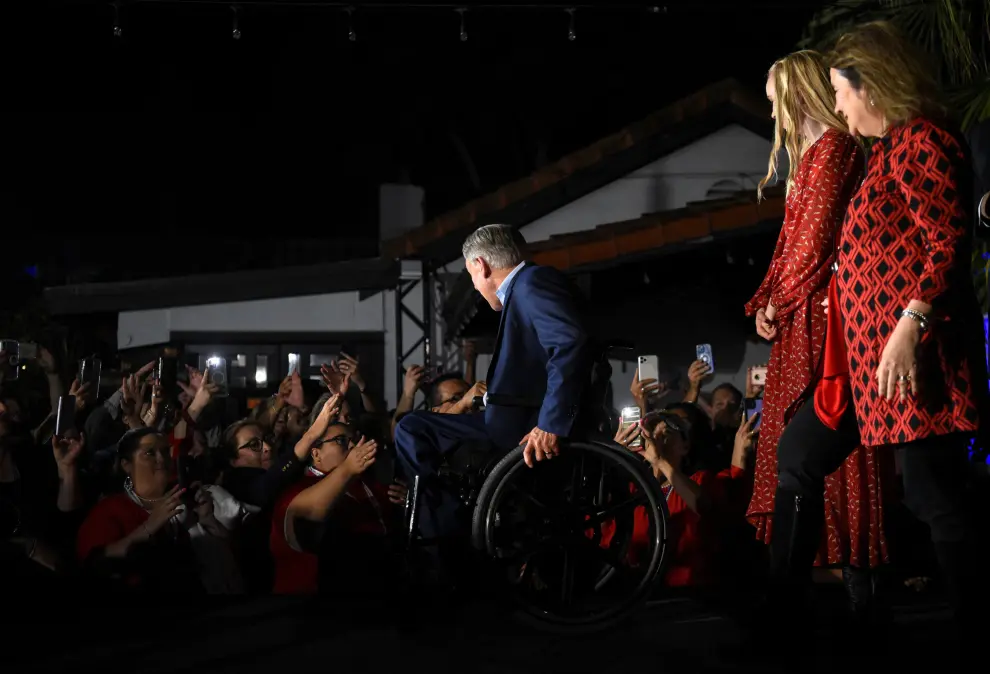 Supporters gather for Republican Governor Greg Abbott's 2022 U.S. midterm elections night party in McAllen, Texas, U.S., November 8, 2022. REUTERS/Callaghan O'Hare USA-ELECTION/TEXAS