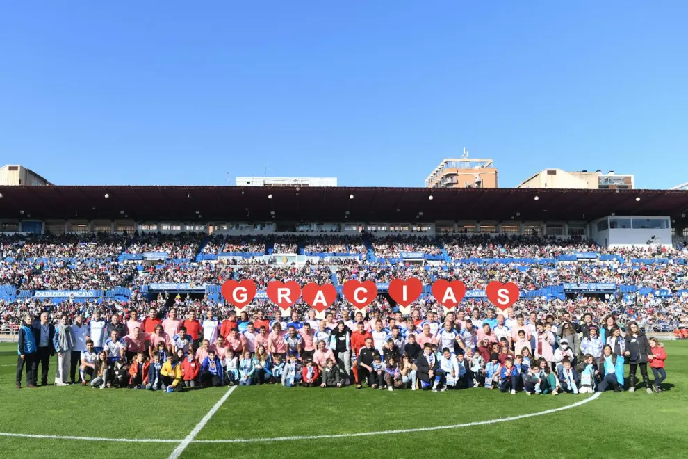 Partido de Aspanoa entre los veteranos del Real Zaragoza y de la AFE en La Romareda
