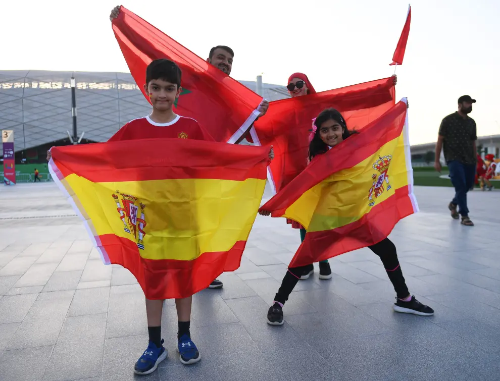 Partido Marruecos-España en el Mundial de Fútbol de Qatar 2022.