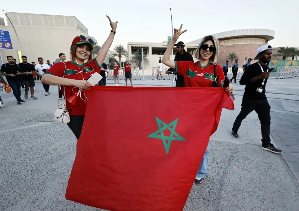Partido Marruecos-España en el Mundial de Fútbol de Qatar 2022.