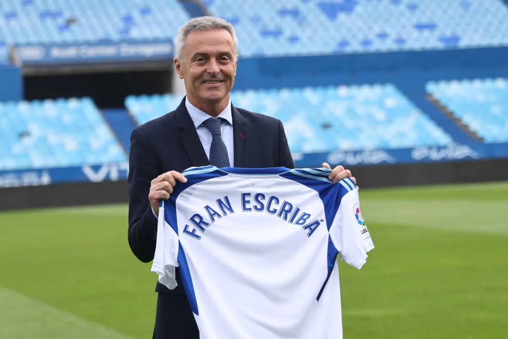 Presentación de Escribá como entrenador del Real Zaragoza.