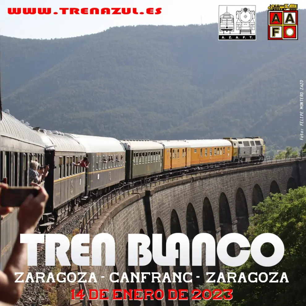 El tren blanco Madrid-Zaragoza-Canfranc lleva 400 pasajeros el próximo fin de semana 13-14 de enero.