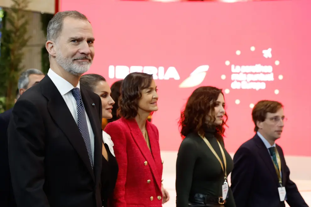 El Rey Felipe VI y Doña Letizia inauguran Fitur 2023.