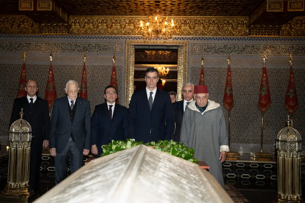 Fotos de la visita de Pedro Sánchez y otros ministros a Rabat, Marruecos.