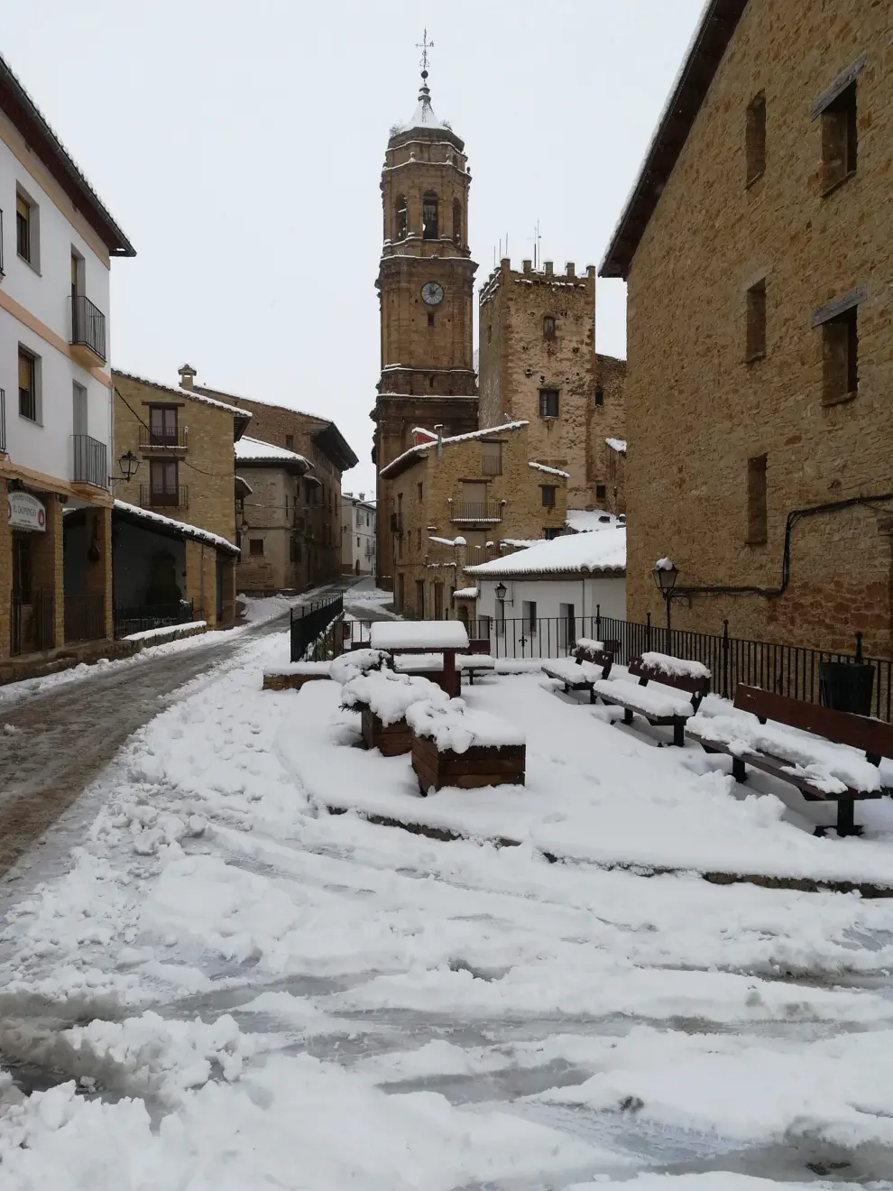 Nieve en La Iglesuela del Cid