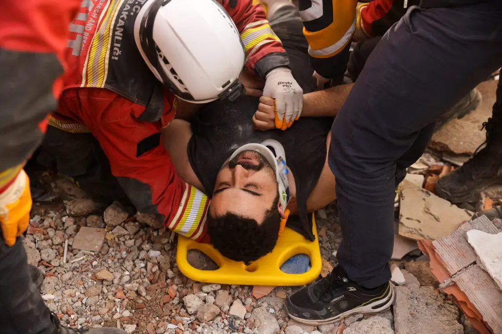 Omer Faruk Telbisoglu, rescatado en Kahramanmaras, Turquía.