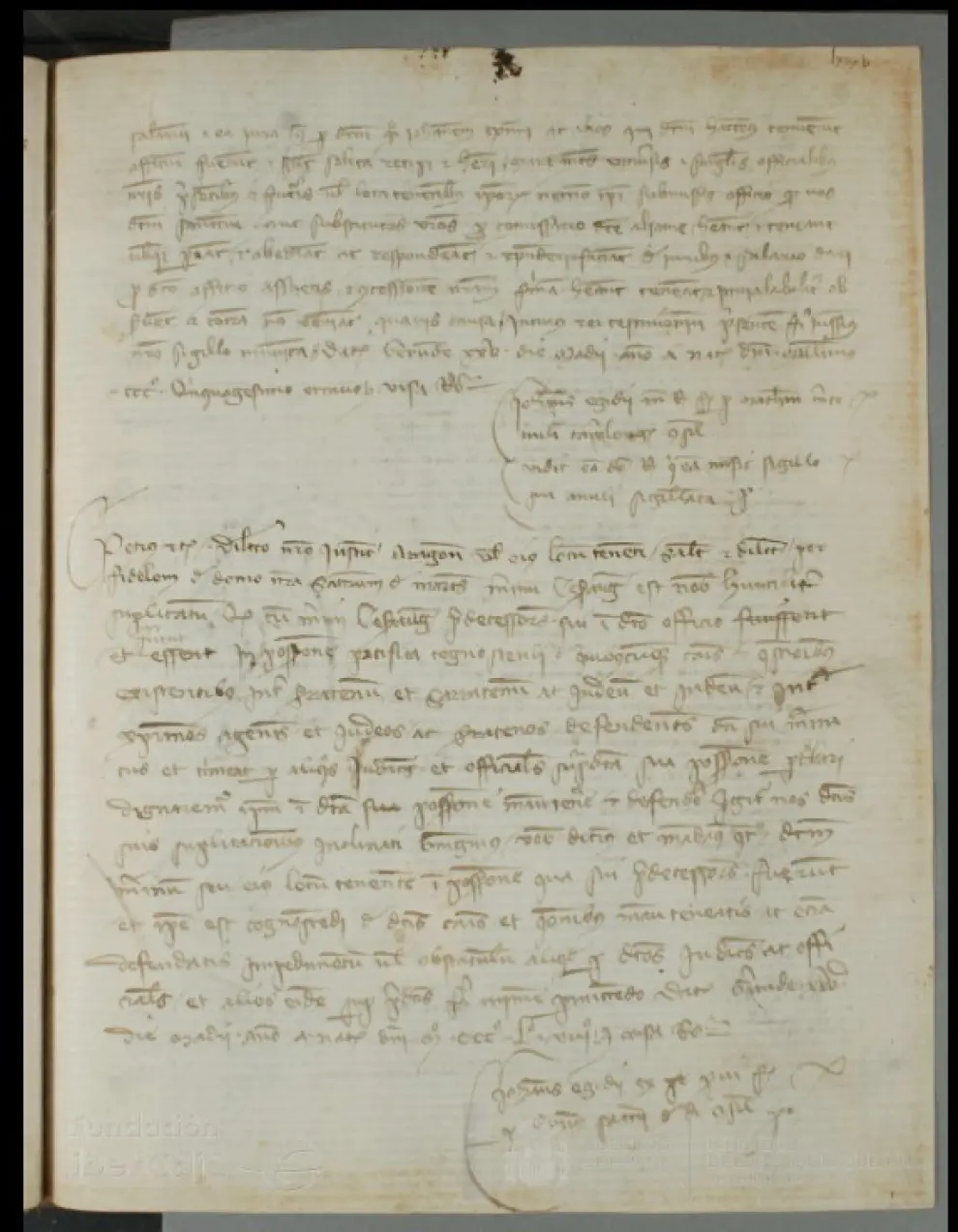 Carta al Justicia de Aragón sobre las vacantes para la administración de las aljamas de judíos y sarracenos del Reino.