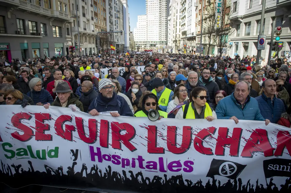 Fotos de la manifestación en Madrid por la Sanidad pública