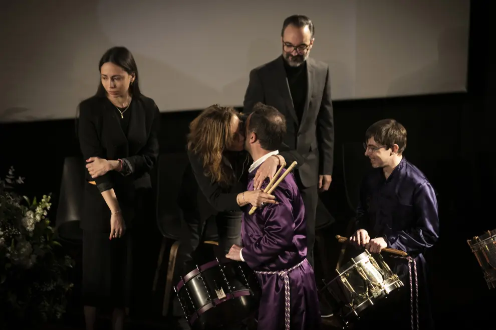 Fotos de la capilla ardiente de Carlos Saura en la Academia de Cine de Madrid