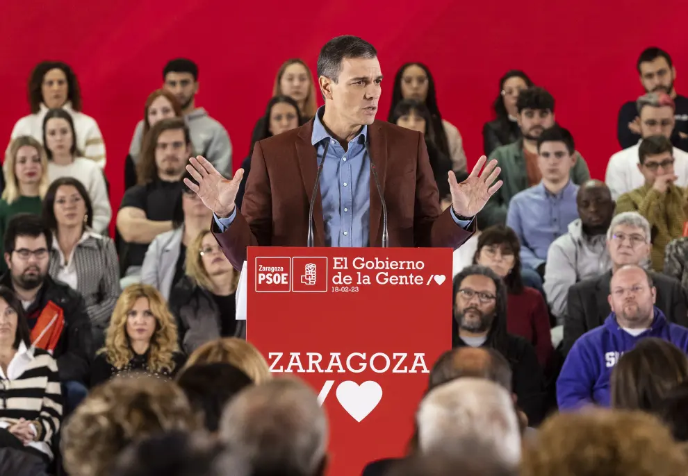 Foto del mitin de Pedro Sánchez en Zaragoza