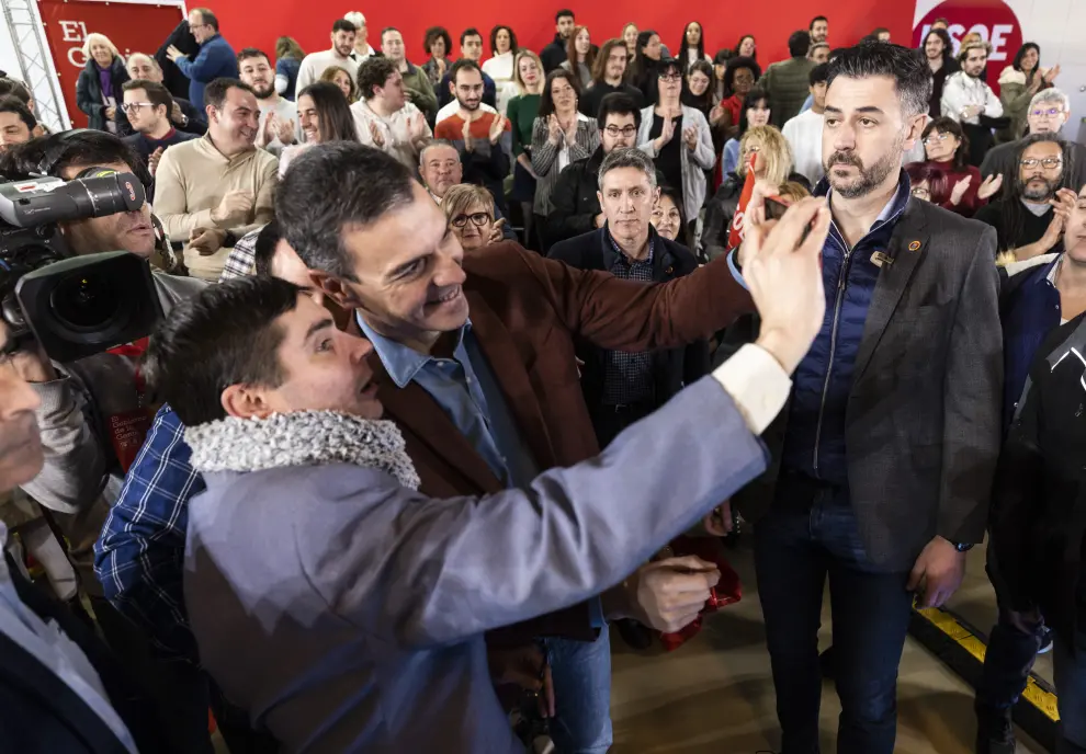 Foto del mitin de Pedro Sánchez en Zaragoza