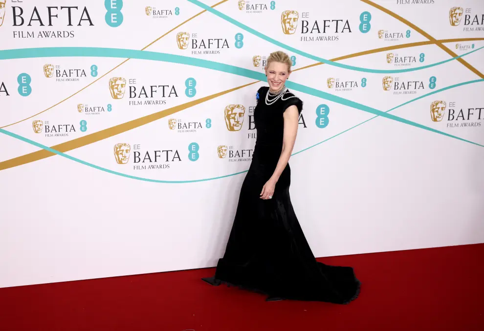 Cate Blanchett, en la alfombra roja de los Premios Bafta 2023.