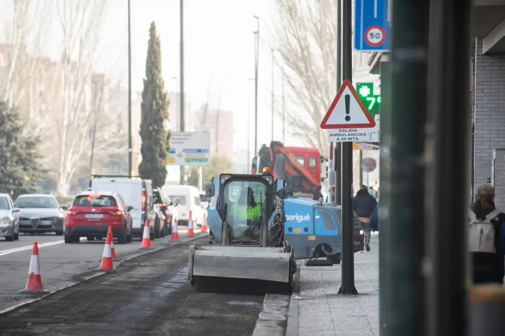 Inicio de la operación asfalto 2023 en Zaragoza: obras en la avenida de Cataluña