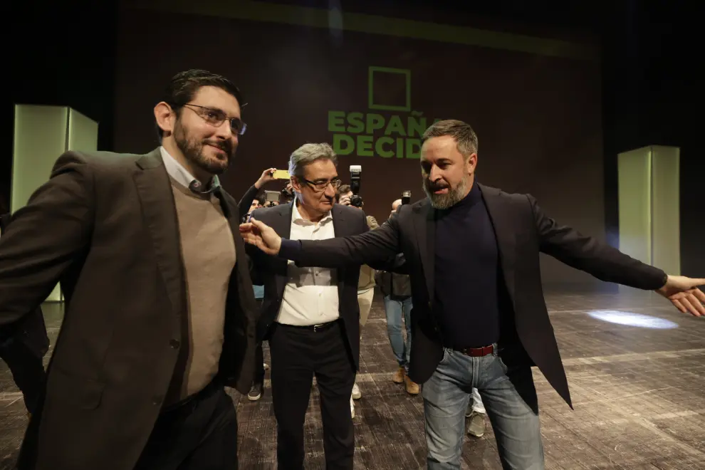Fotos de Santiago Abascal, líder de Vox, en Zaragoza