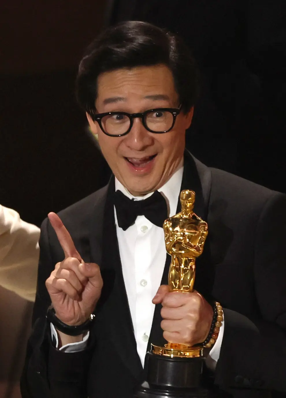 Ke Huy Quan holds the Best Picture Oscar after "Everything Everywhere All at Once" won during the Oscars show at the 95th Academy Awards in Hollywood, Los Angeles, California, U.S., March 12, 2023. REUTERS/Carlos Barria AWARDS-OSCARS/
