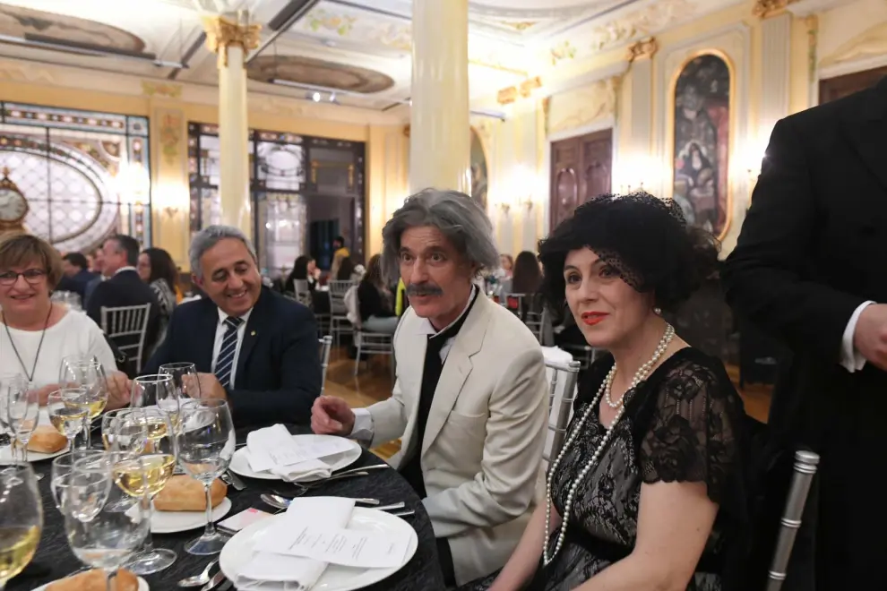 Recreación de la cena ofrecida a Einstein y a su esposa en el antiguo Casino Mercantil de Zaragoza