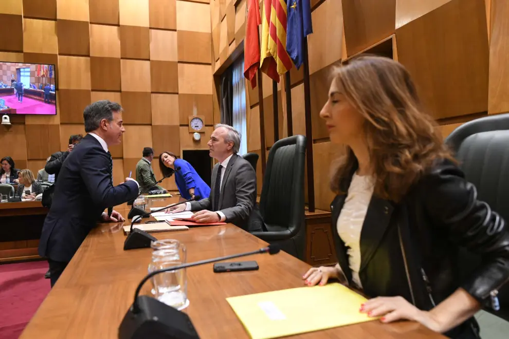 Pleno del Ayuntamiento de Zaragoza en que se ha aprobado el aprobado la modificación del PGOU que permitirá la construcción del futuro estadio de la Romareda y posibilitará su modelo de financiación