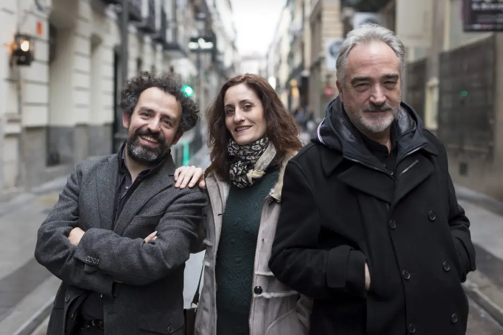 Alberto Castello, Laura Gómez-Lacueva y Ricardo Joven en 2014.