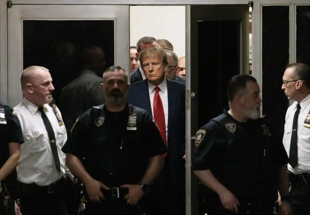 El expresidente estadounidense Donald Trump comparece ante un tribunal en la ciudad de Nueva York