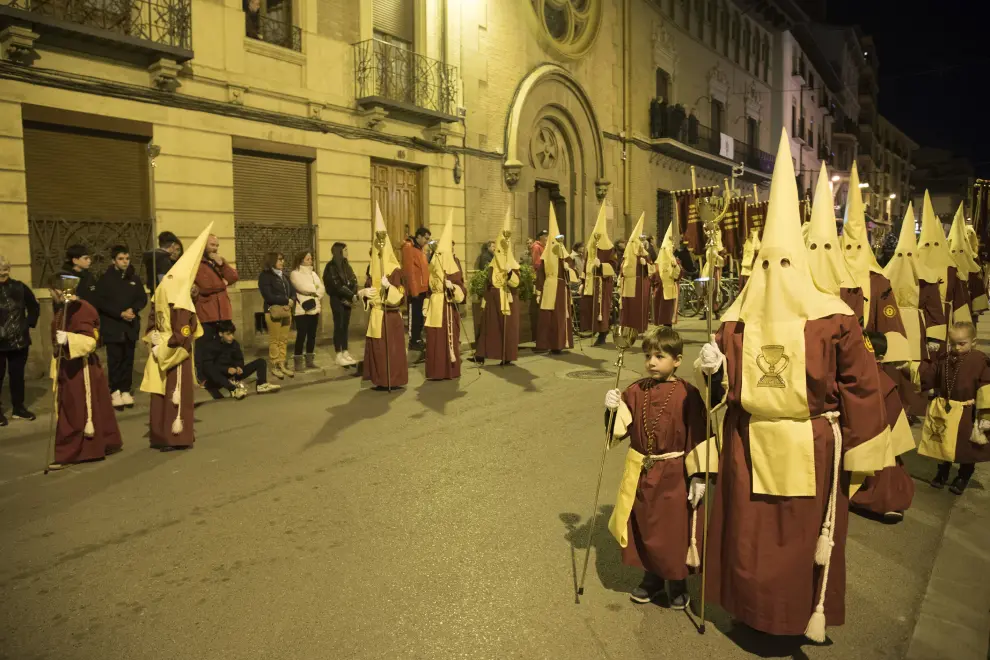 Procesión del Cenáculo en Huesca este Lunes Santo.