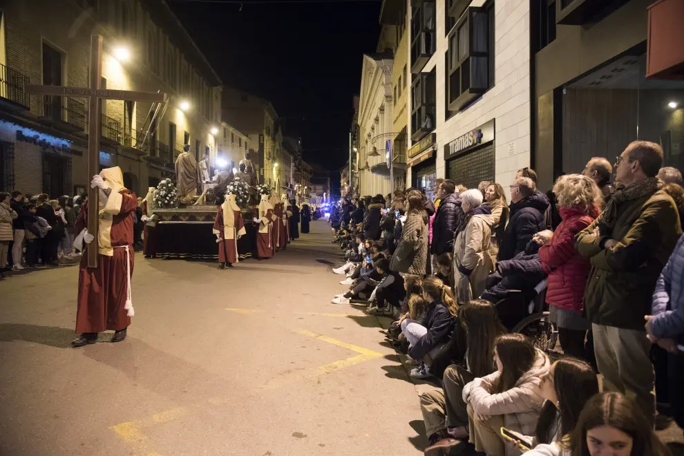 Procesión del Cenáculo en Huesca este Lunes Santo.