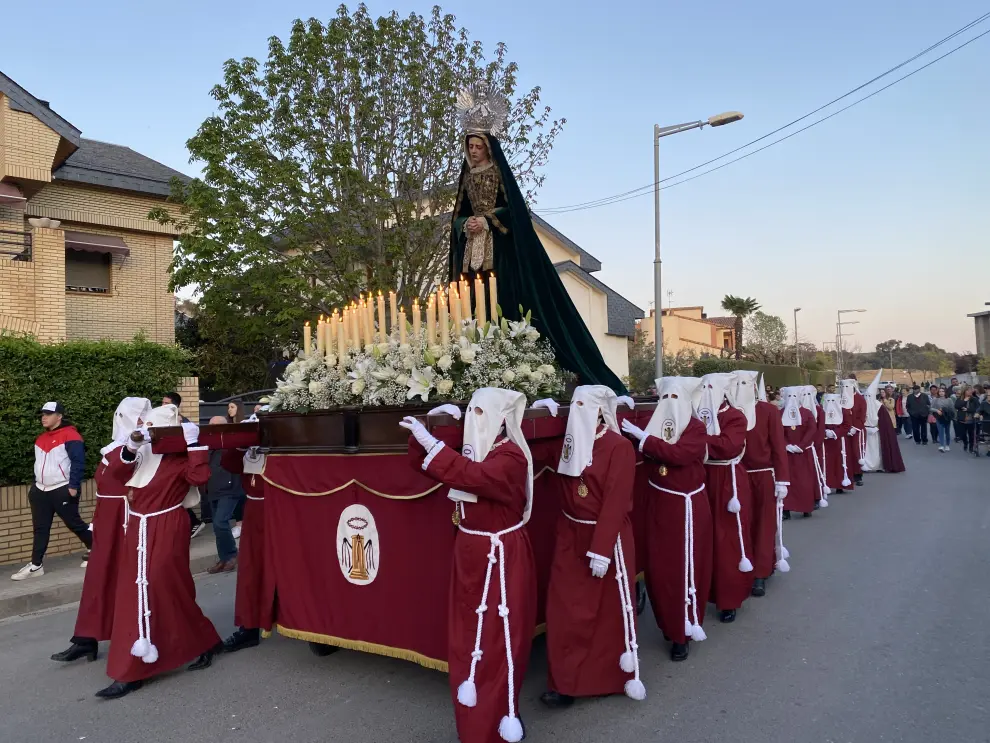 Este Jueves Santo procesionaron por Barbastro La Flagelación y El Prendimiento.