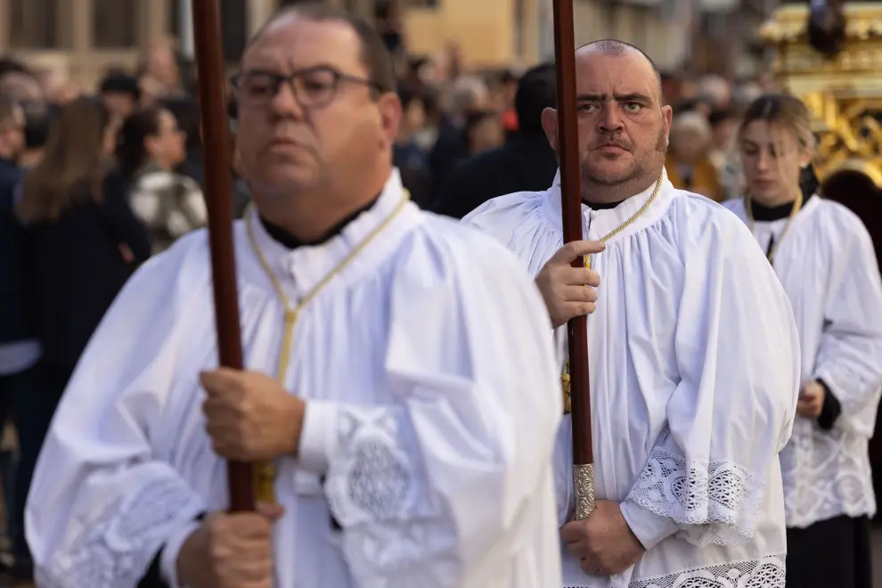 Procesión titular de la Eucaristía en Zaragoza.