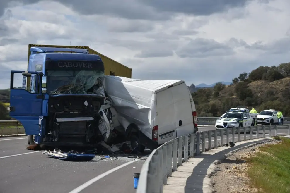 Accidente en la N-240 a la altura de Siétamo, Huesca.