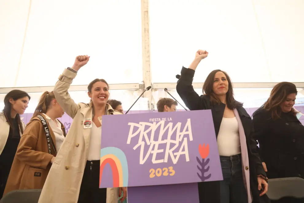 Imágenes del mitin de Podemos en Zaragoza