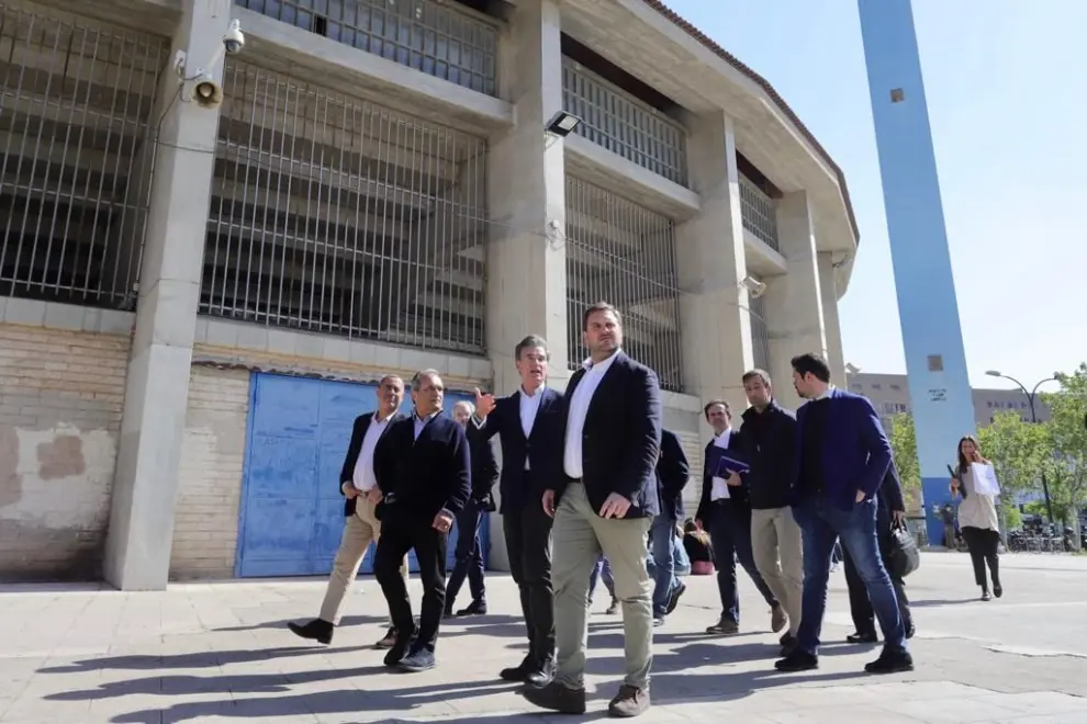 Visita a Zaragoza de las federaciones española y portuguesa de cara a la candidatura del Mundial 2030 de fútbol en La Romareda