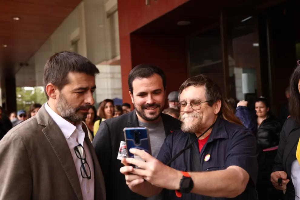 El ministro Alberto Garzón participa en el cierre de precampaña electoral de IU en Zaragoza