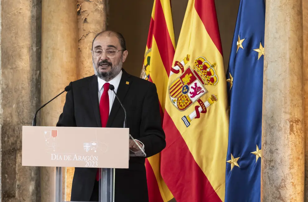 Acto institucional del Día de Aragón 2023 en el palacio de la Aljafería en Zaragoza