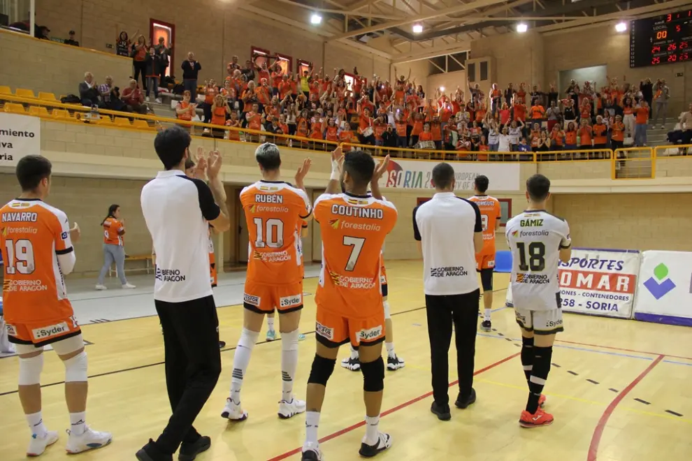 Foto del partido de semifinales de la Superliga de voleibol: Río Duero Soria-Pamesa Teruel