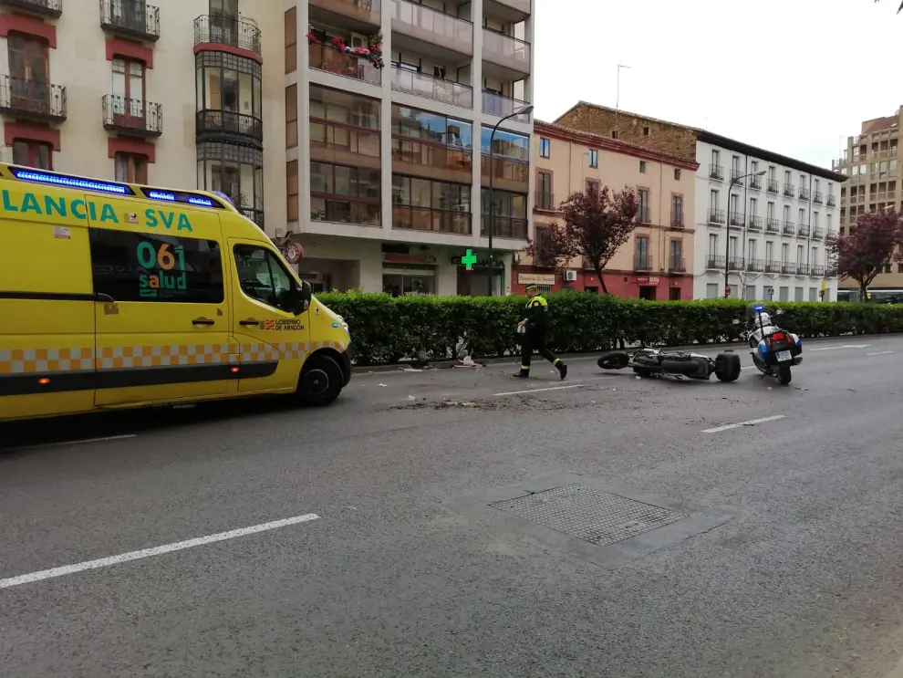 El accidente se ha producido en el último tramo del Paseo de María Agustín, antes de la Avenida de Madrid.