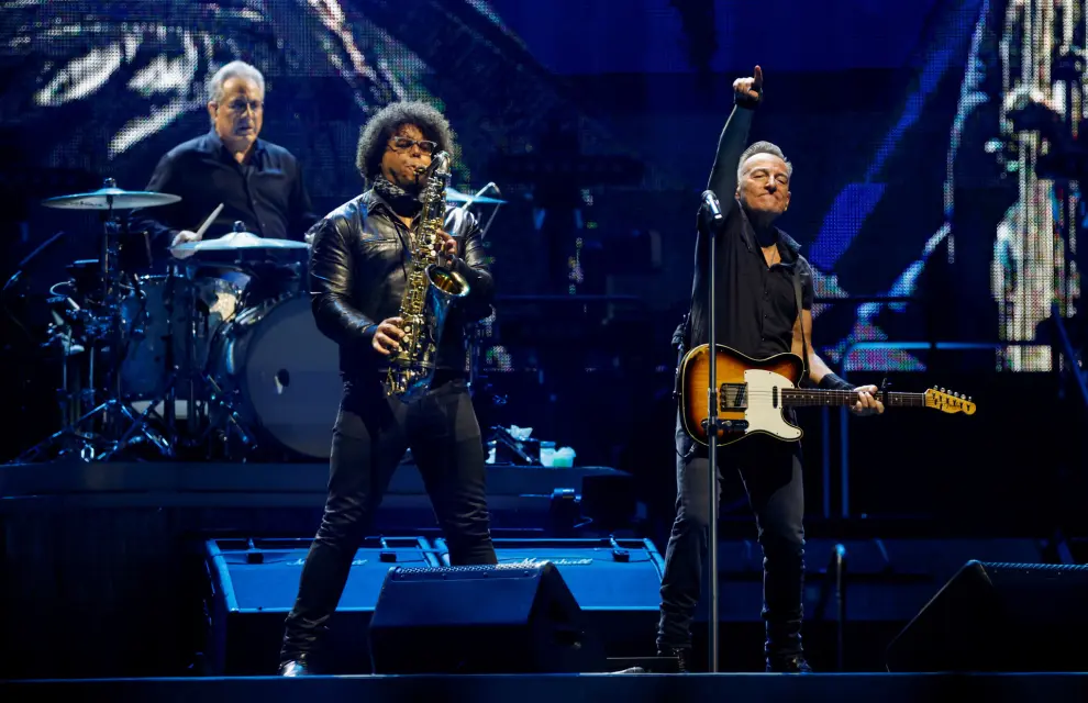 American rock star Bruce Springsteen and The E Street band concert in Barcelona